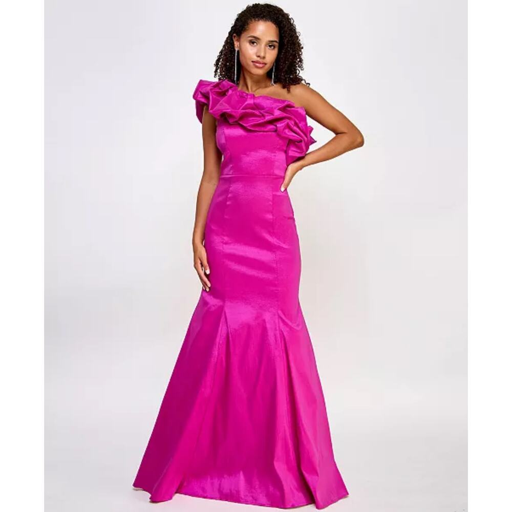 City Studios Juniors' One-Shoulder Taffeta Gown $199 MSRP